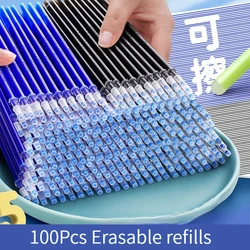 20/100Pcs Erasable Gel Pen Refill Rod set Erasable Pen Washable Handle 0.5mm Blue Black Ink Office School Stationery Writing