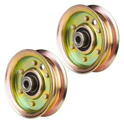 2 Pack Flat Idler Pulley Replaces for AYP Husqvarna 532131494 532173438 131494 173438 John Deere AM103287 Lawn Mower Tractor