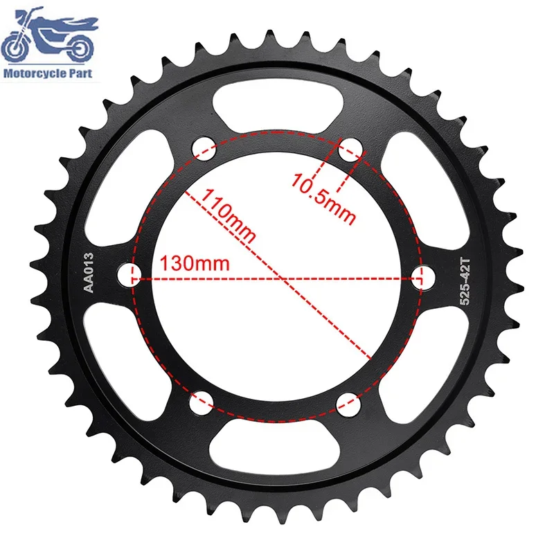 42T 43T 45T 525 Chain Rear Sprocket for YAMAHA MT-07 MT07 MT 07 Tracer YZF-R7 MT-10 FZ-10 YZF R6 MT-09 XSR700 XSR900 XSR 700 900