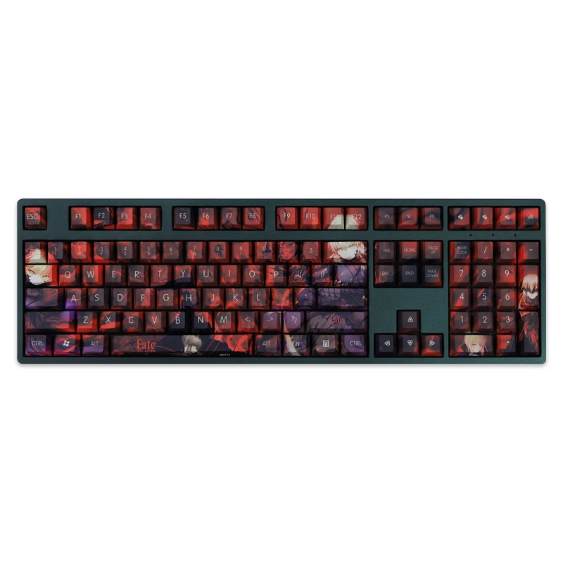 108 tasten Fate Stay Night Saber Null Tastenkappen Kirsche Profil Zwei Dimensional Anime Keycap PBT 5-seite Sublimation Tastatur keycap