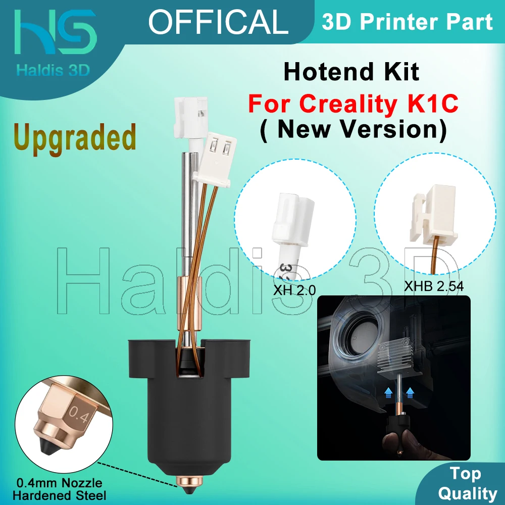 

Модернизированный комплект Hotend для Creality K1C, новая версия, комплекты керамических нагревательных головок, быстросменная насадка для 3D-принтера K1C, запасная часть