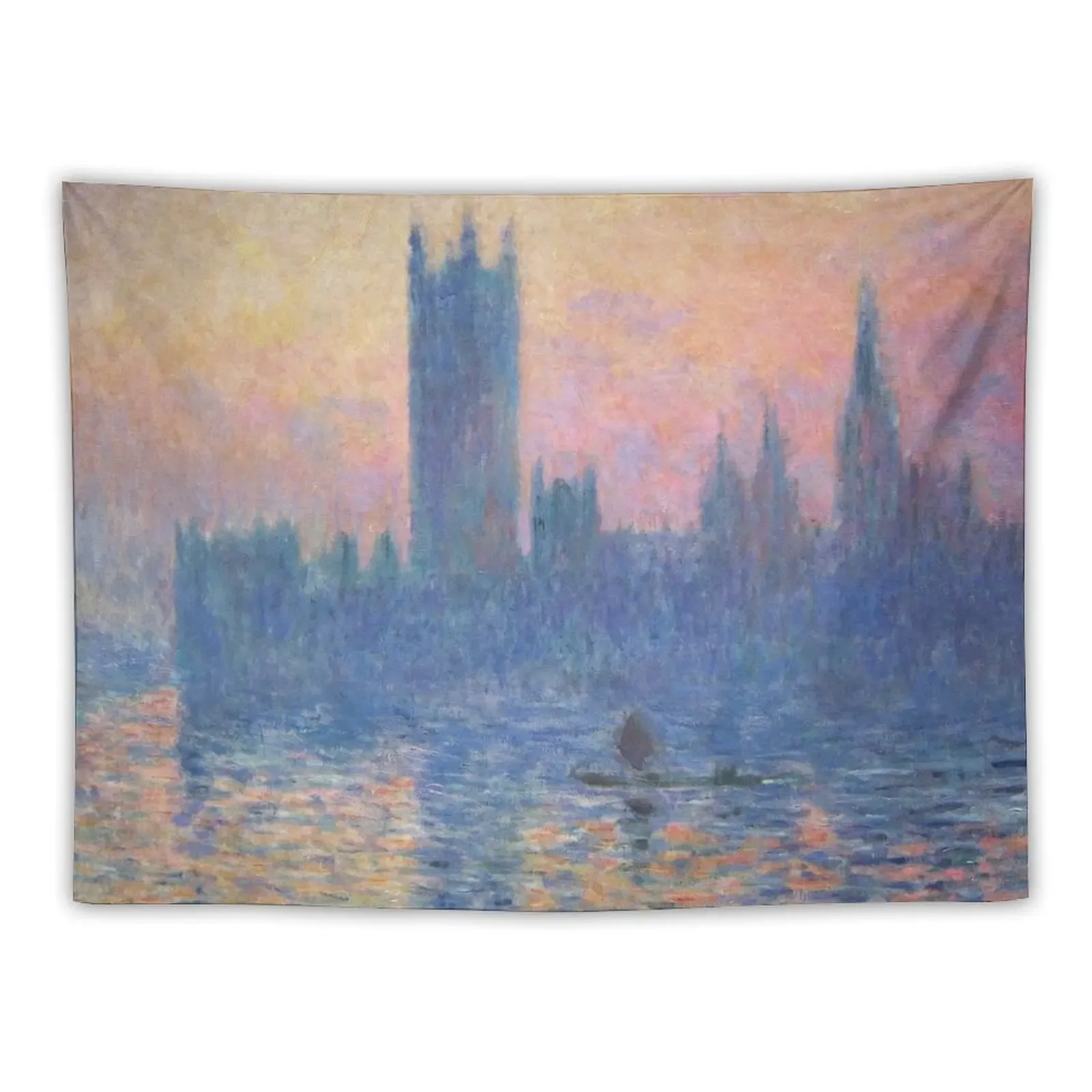 

HD. The Houses of Parliament, Sunset, by Claude Monet. HIGH DEFINITION Tapestry Room Design Tapestry