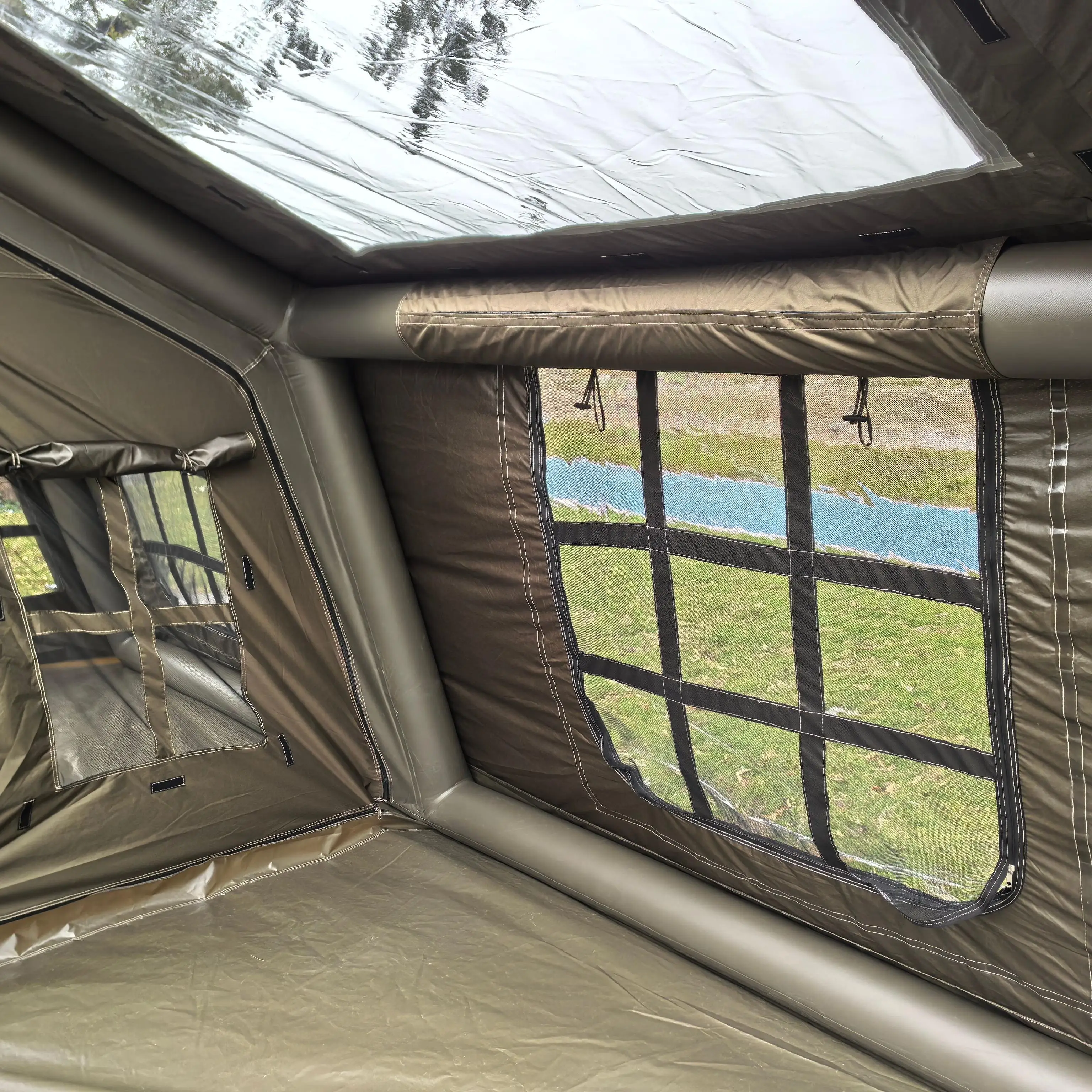 

Large Automatic Inflatable Tent for Family Glamping Camping Events Canvas with Air Pump Four Season Usage