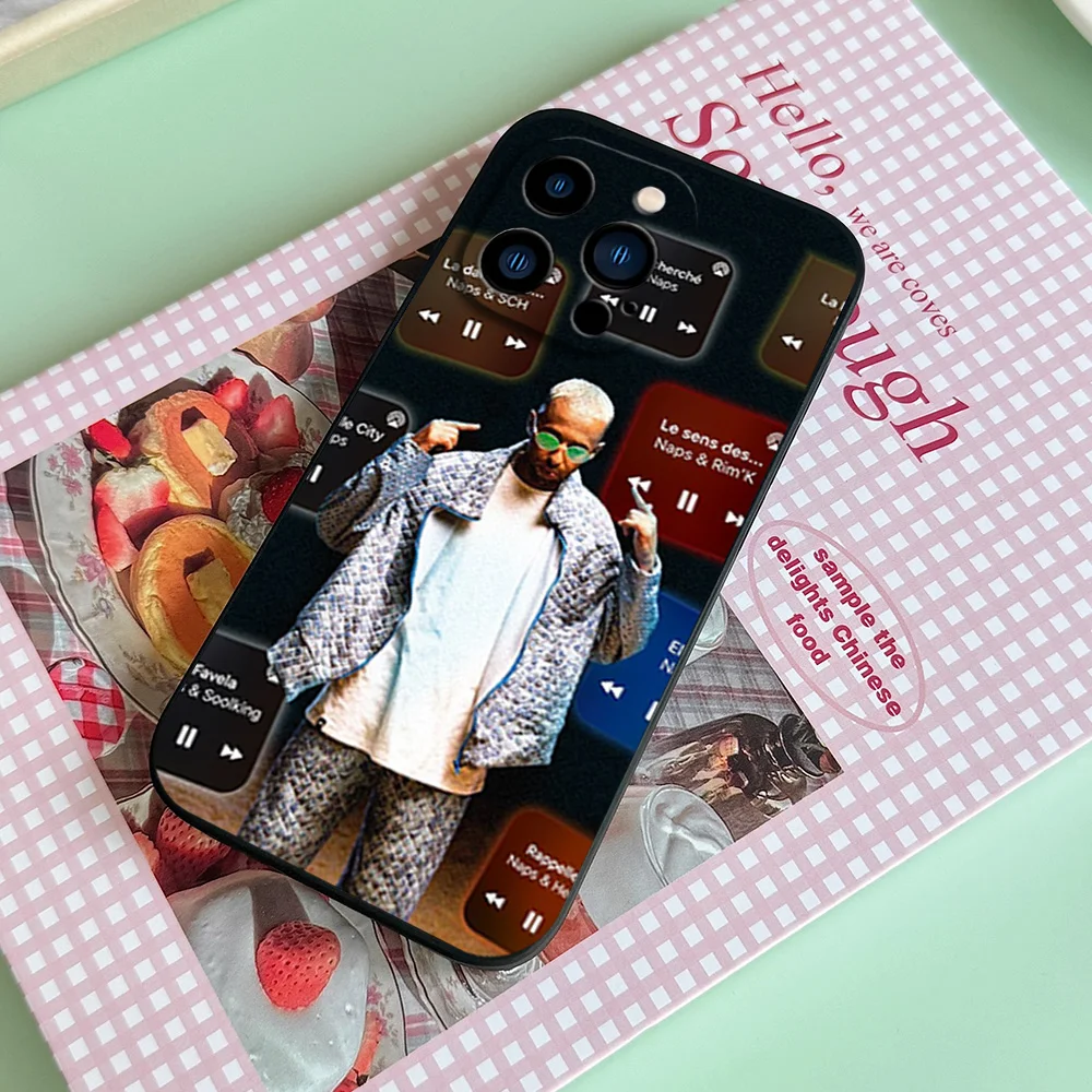 مغني الراب N-Naps Mec De CiteSimple لهاتف iPhone 11 12 13 14 15 16 Pro Max Plus حافظة ناعمة سوداء