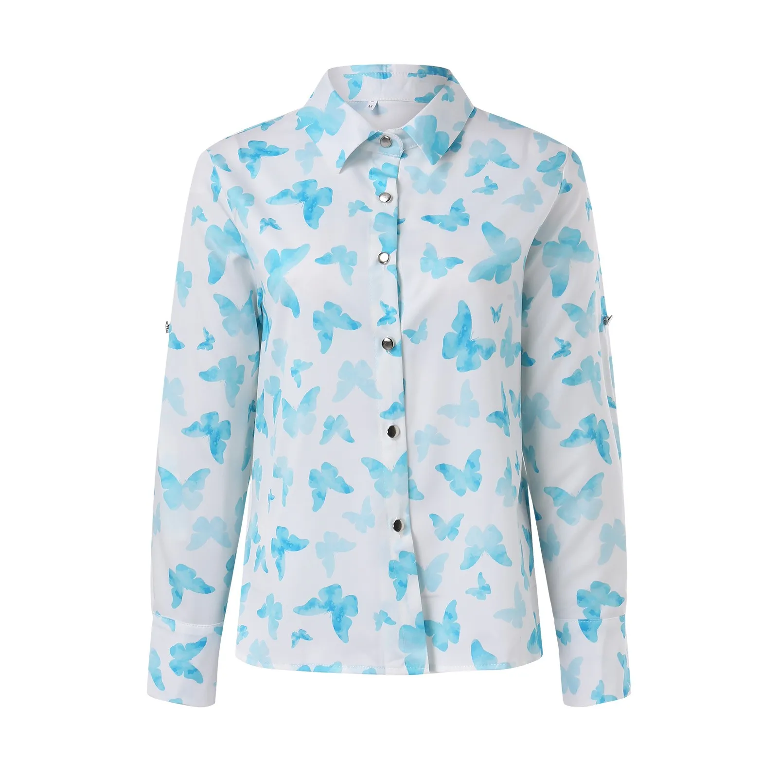 Chemisier élégant à manches longues pour femmes, haut tendance, imprimé floral, chemise décontractée, slim, automne