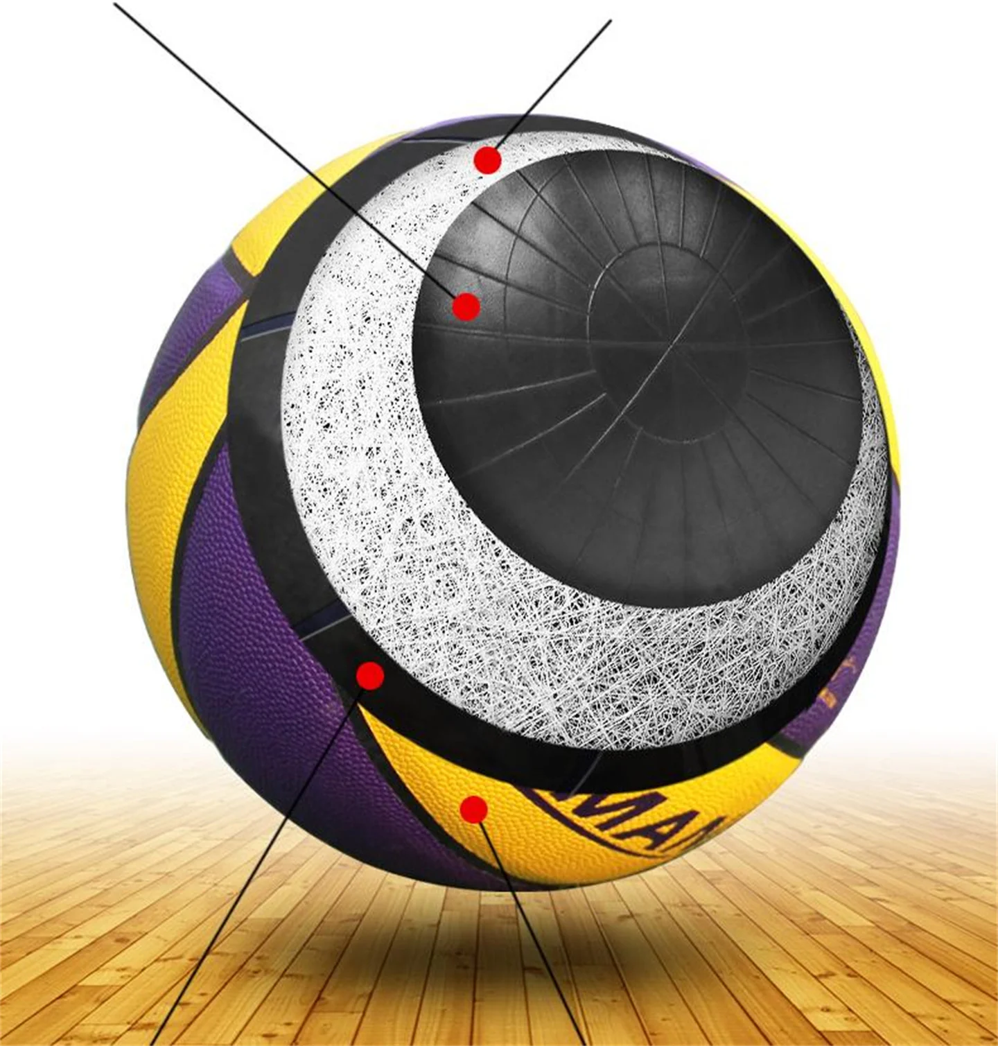 ギフトボックススタイルバスケットボールブラックマンバ標準サイズ7 #   耐摩耗性滑り止め公式競技用ボールギフトアクセサリー