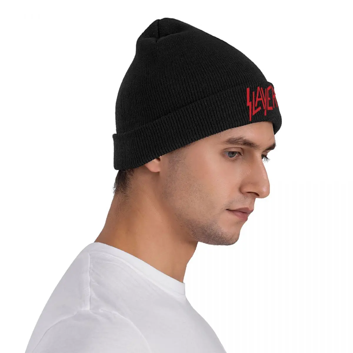 Slayer Logo Knitted Caps for Women Men Skullies Beanies Autumn Winter Hat Heavy Metal Warm Caps