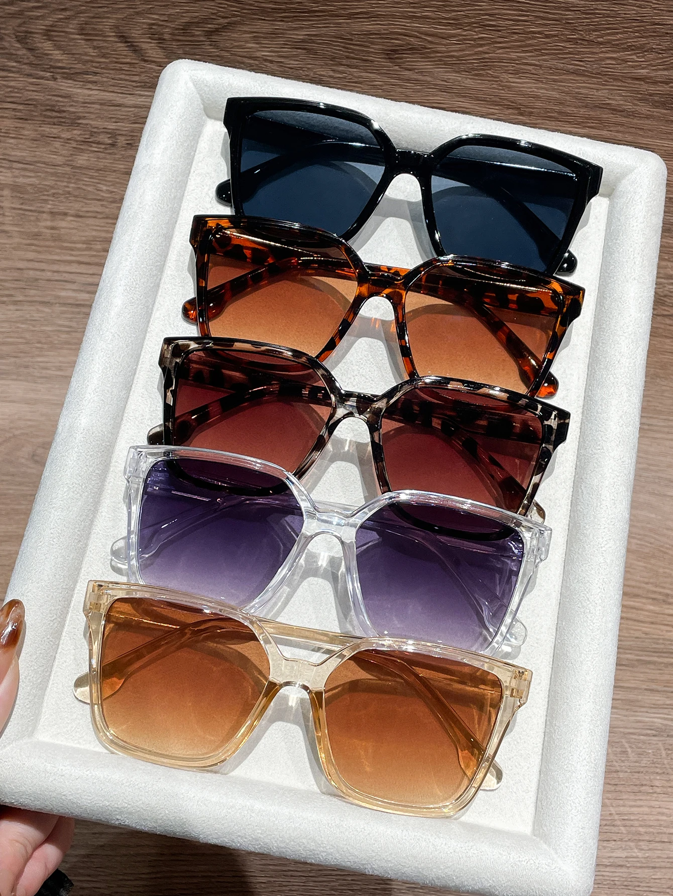 5PCS Unisex Large Frame Retro Style Fashion Glasses Suitable for Daily Matching And Street Photography