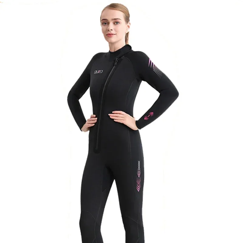 Women Wetsuit 5mm  One Piece Neoprene Full Body Front-Zip for Men Women Surfing Diving,winter Swimsuit