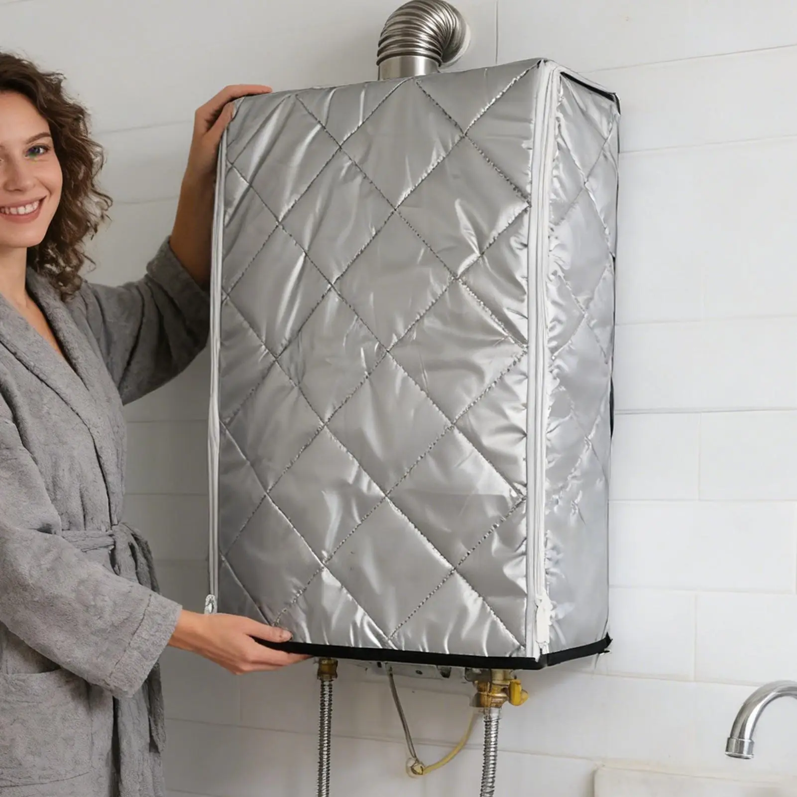 

Утепляющее покрывало для водонагревателя с молниями с обеих сторон, зимнее теплоизоляционное покрывало для кухонной техники