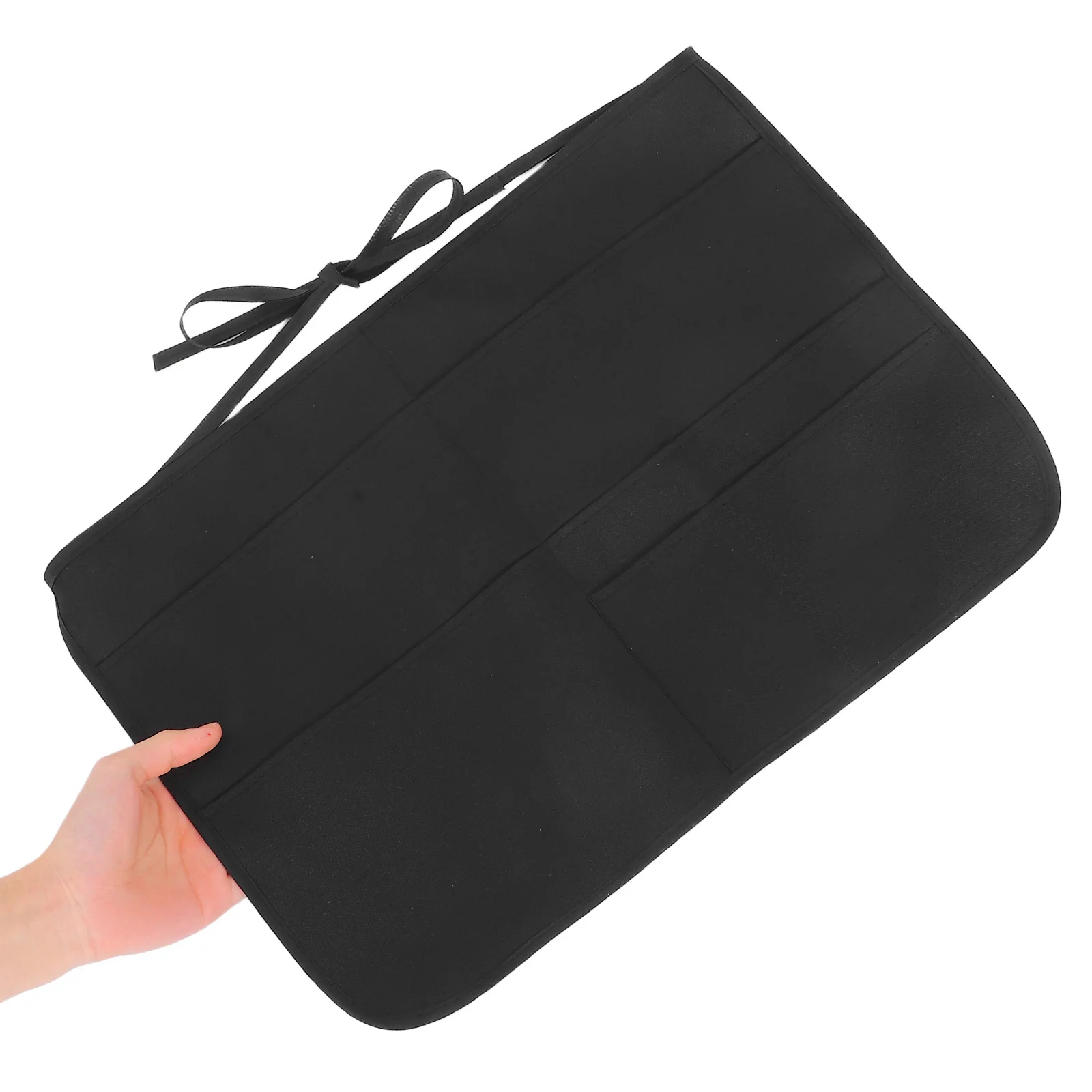 

Cleaning Apron with Multiple Pockets Black Double Layer Polyester for Workshop Housekeeping Tasks Server Chef