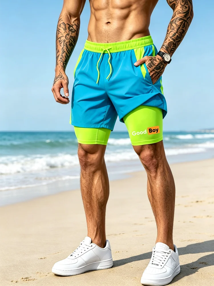 Men'S Two-In-One Quick-Dry Spo - огляд і ціна Swim Trunk Quick Dry