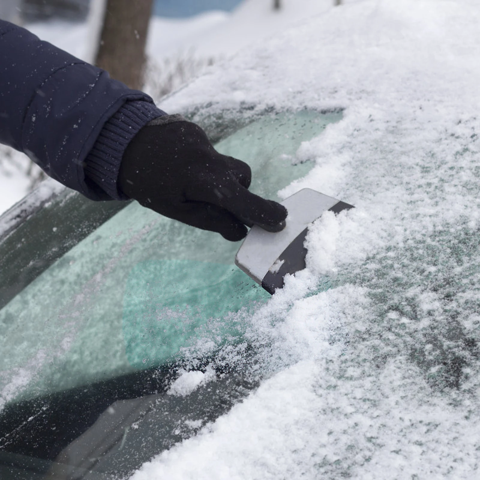 Pá para carro preto 18*11cm de aço inoxidável pá de gelo automática raspador de gelo ferramenta de remoção de neve de veículo automático alça abs