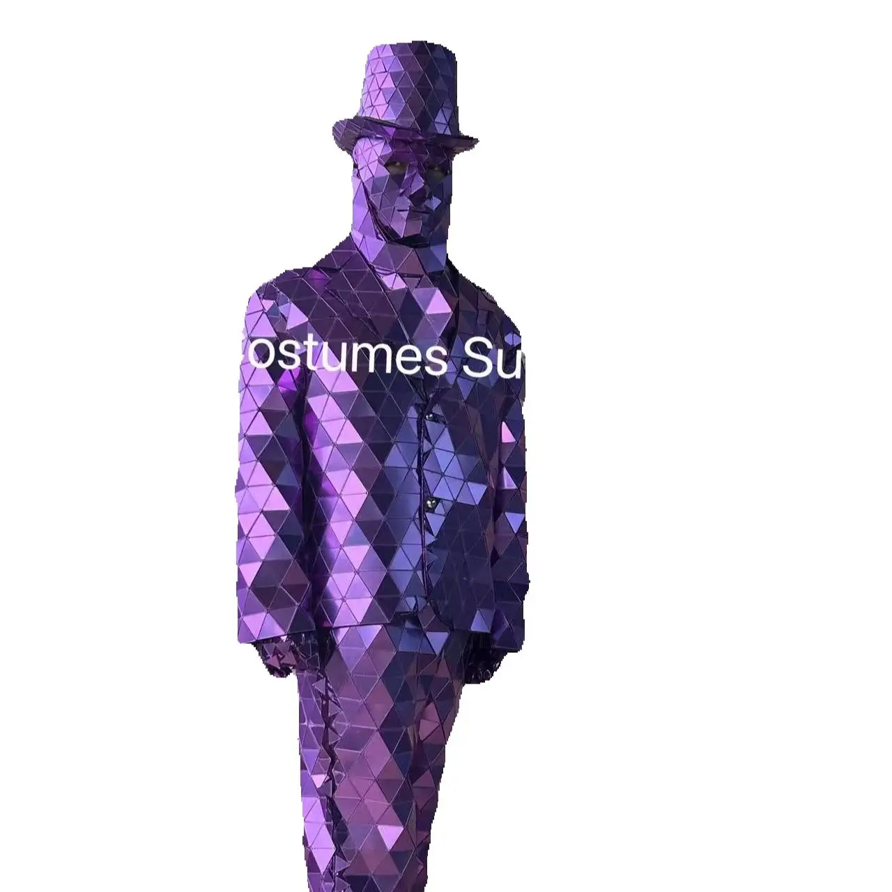 Performance Dress Dance Clothing for Party Nightclub Silver Man Show Suit Stage  Hand Sewn Mirror Costumes