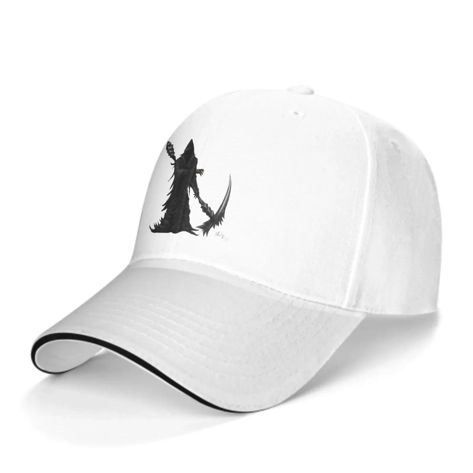 Grim Reaper Adjustable Women Men Back Closure Caps Washed Sandwich Caps Sports Outdoor Baseball Hat