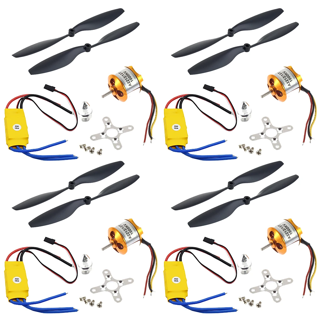 

A2212 1000KV Brushless Outrunner Motor +30A ESC+1045 Propeller Quad-Rotor Set for F450 F550 Multirotor