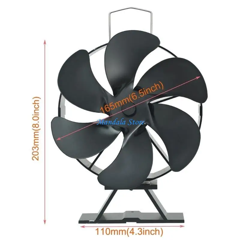 Ventilador horno U2JC, 6 aspas alimentadas por calor, ventiladores para hogar silenciosos, no requiere electricidad, ahorro