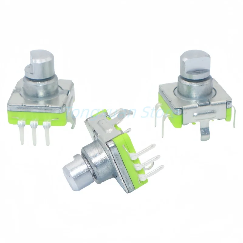 5pcs Encoder Switch EC11 With Push Button Switch 20 Position Rotary Encoder Code Switch 5pins Plug-in Type 8mm Half Shaft