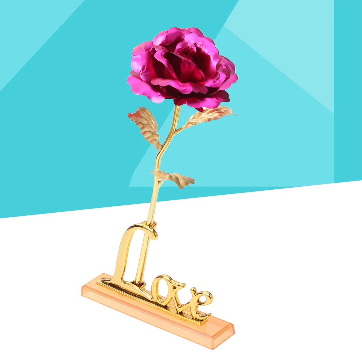 

Luxury 24K Gold Plated Long Stem Rose Everlasting Non-Fading Floral Decoration Elegant Golden Rose for Wedding Birthday
