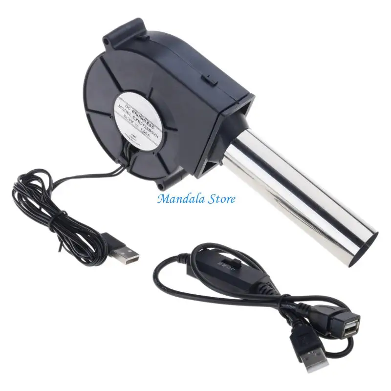 U2JC 9733 USB Powered 5V Blower Fan With Three Speed Settings For Outdoor Camping BBQ