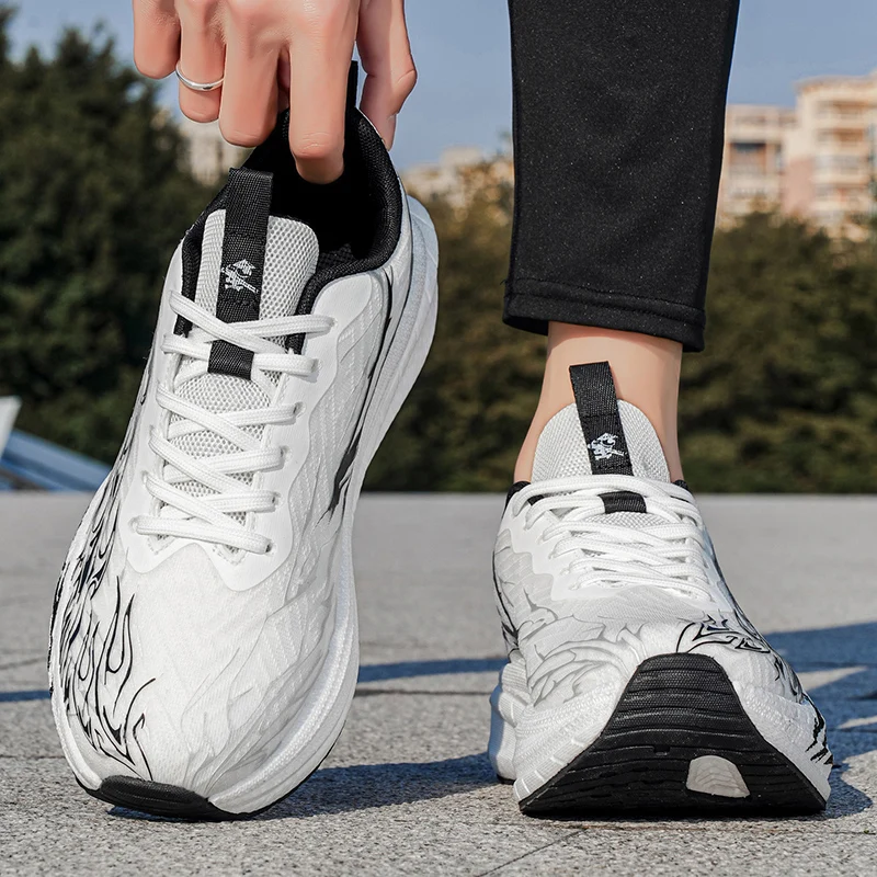 Men's Luminous Casual and Comfortable Sports Running Shoes Breathable Fabric Upper Non-slip Wear-resistant Couple Sports Model