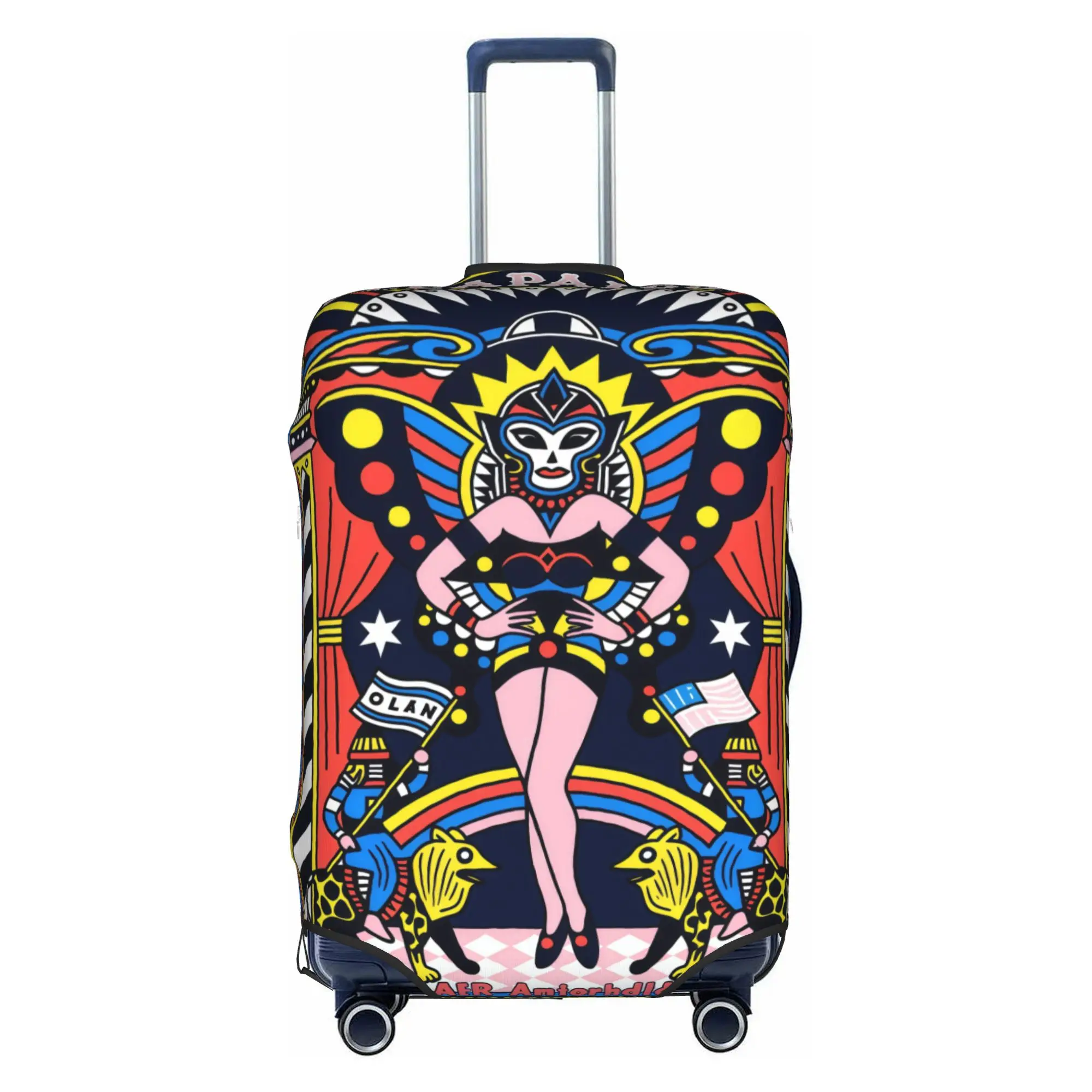 L-Lollapalooza Rock Heavy Metal Punk Luggage Cover Elastic Travel Suitcase Protective Covers Suit For 18-32 inch