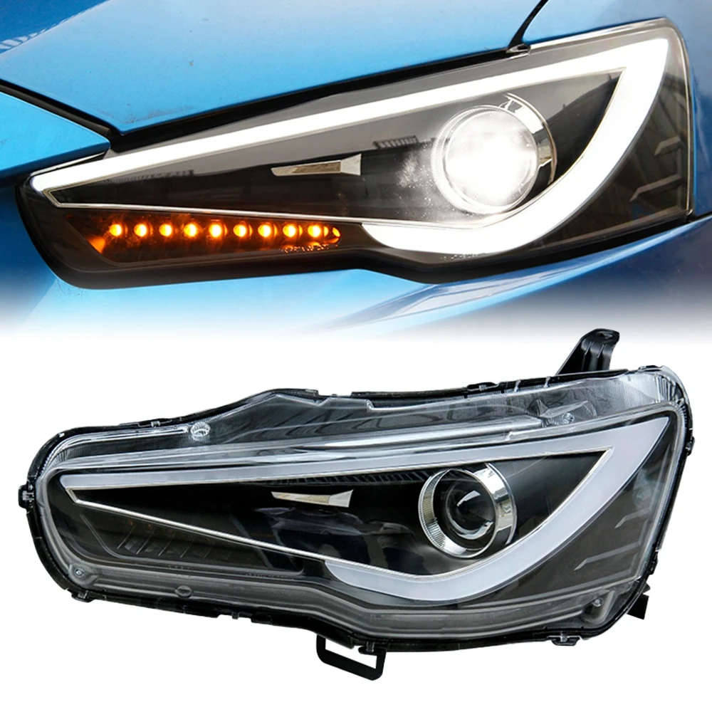 Car For Mitsubishi Lancer EX 2008-2016 Headlights DRL Hella LED Bi Xenon Bulb Fog Lights Car Accessory Lancer Head Lamp