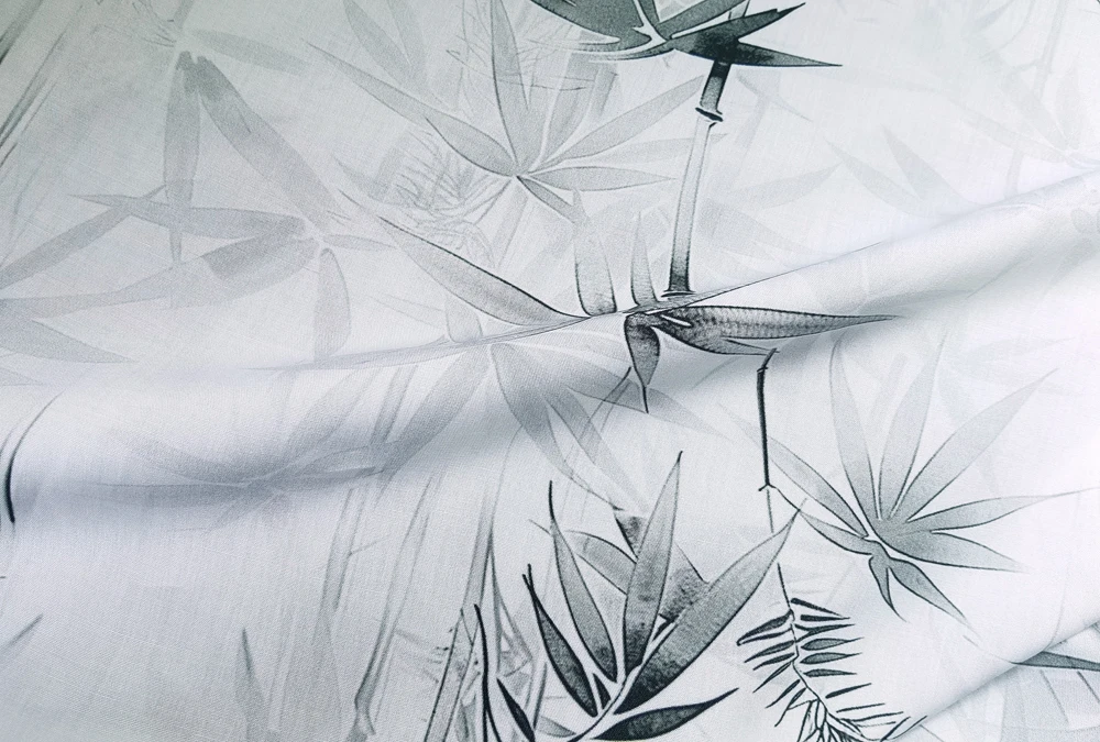 1 Meter x 1,4 Meter Bambusblattmaterial Stoff bedruckte Rayon-Viskose – Detail 8