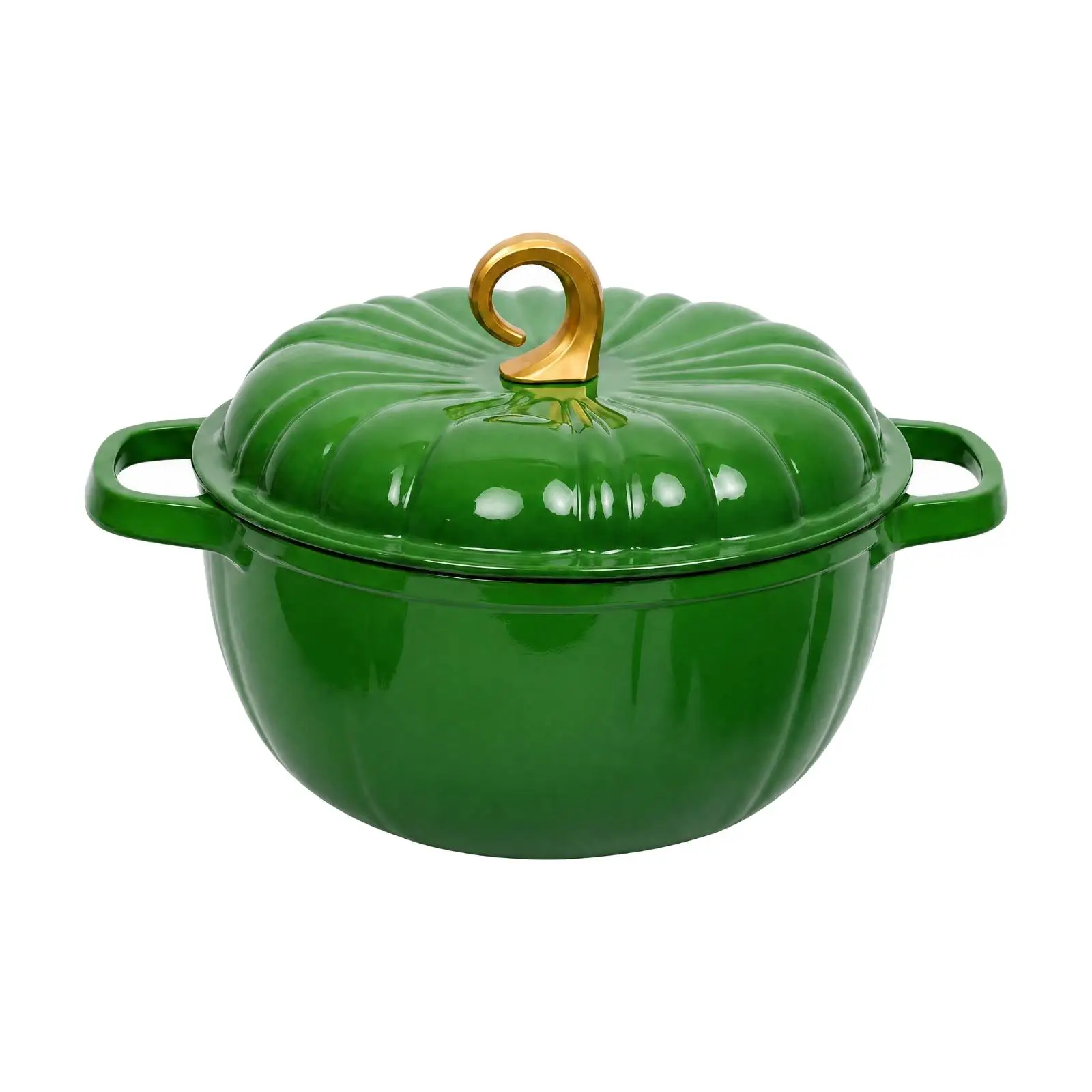 Cast Iron Enamel Cookware Pumpkin Shaped Pot 24cm for Braising Simmering Meat Seafood and Wholesome Family Recipes