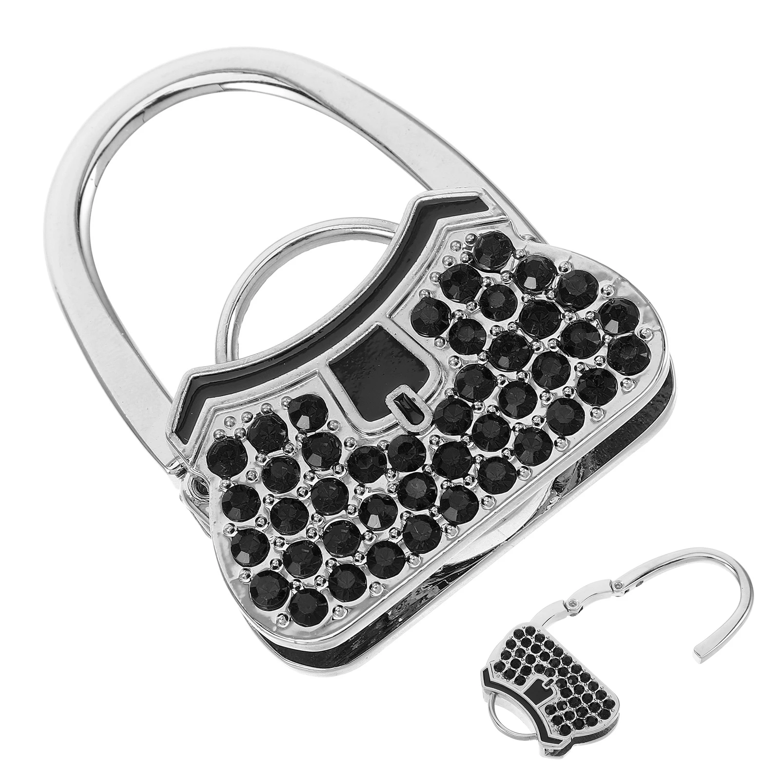 

Full Diamond Bag Hook Holder for Table Hooks Hanging Bags Key Chain Closet Purse Handbag Display Metal