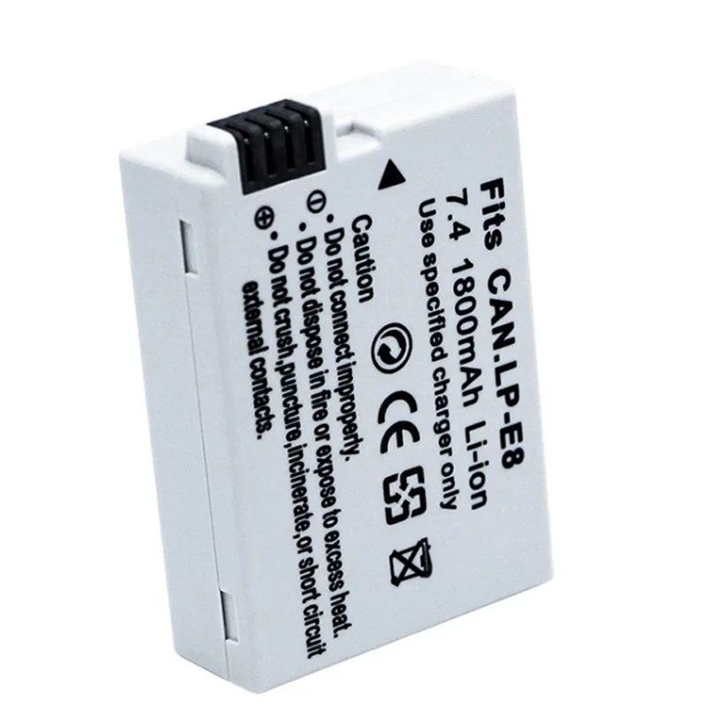 1800mAh LP-E8 LPE8 Rechargeable Battery For Canon EOS 550D 600D 650D 700D Kiss X4 X5 X6i X7i Rebel T3i T4i T5i Camera Battery