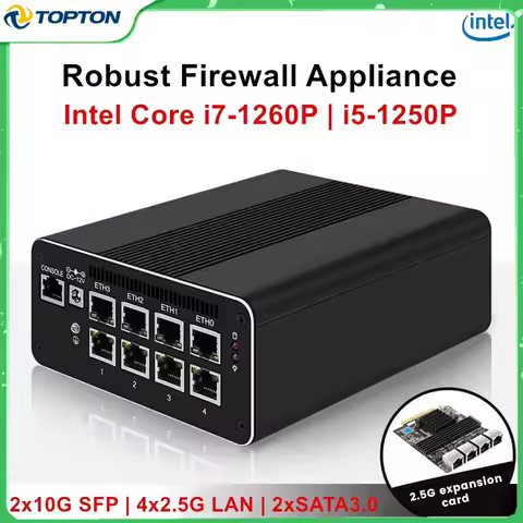 Robust Firewall Appliance Intel i7-1260P i5-1250P i3-1215U 8505 Mini PC 2X10G SFP 4x2.5G LAN 2*SATA3.0 Proxmox pfSense OPNsense