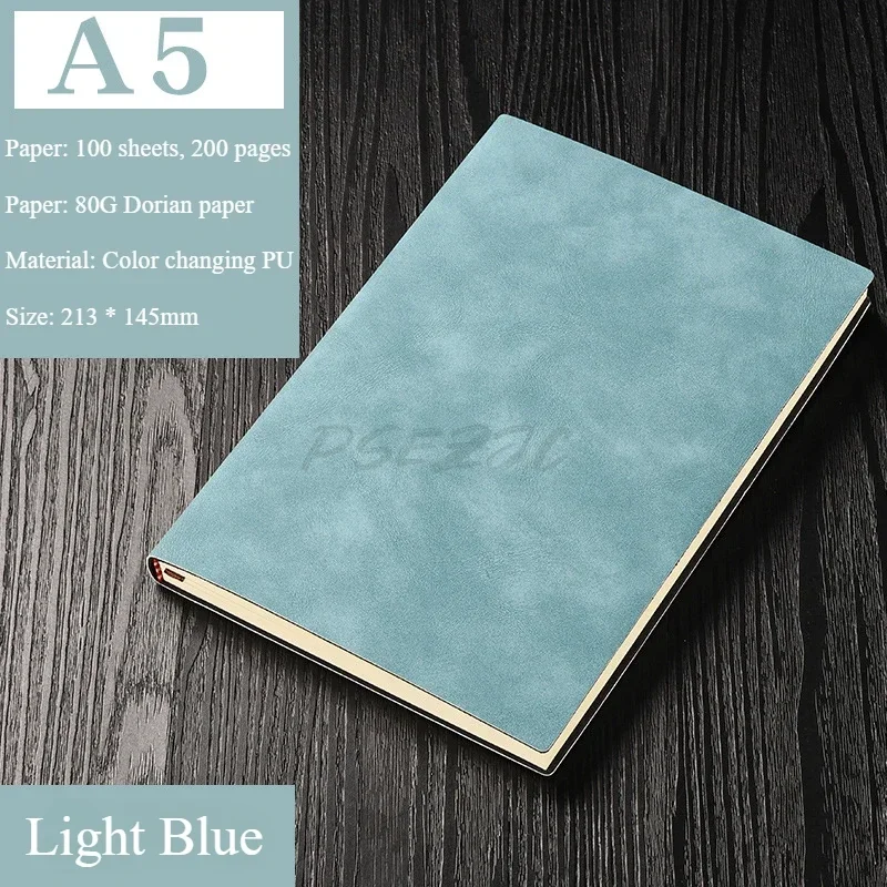 PU Cover A5 Loose Leaf Notebook Simplified Business Notebook Thick Paper Diary 6-hole Buckle Detachable