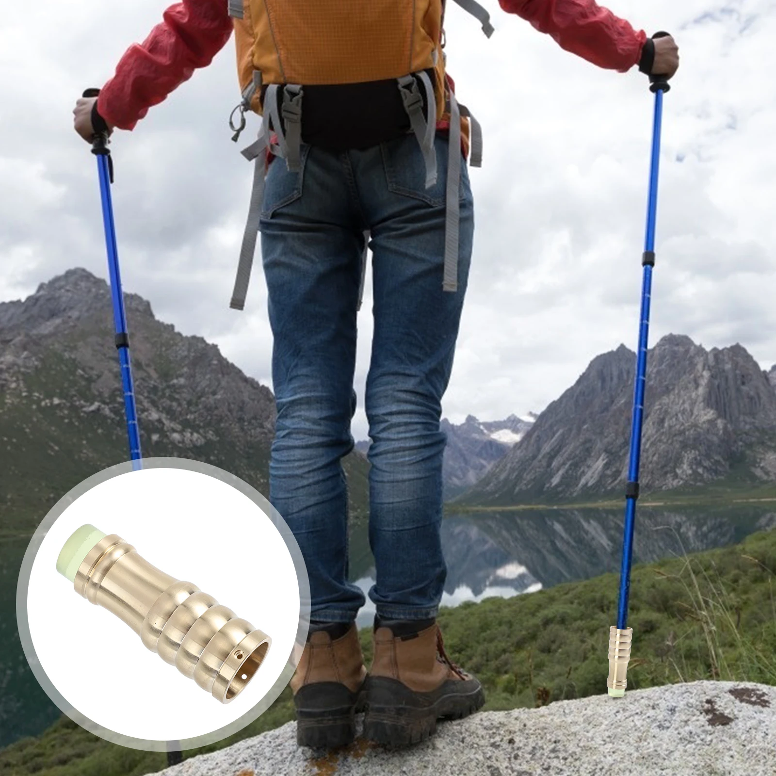 

1pc Crutch Foot Pads Brass Anti Slip Cane Accessories Non Skid Walking Stick Tips Senior Safety Aid Durable Wear Resistant