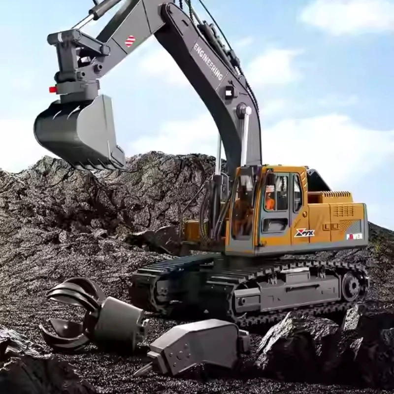 Excavadora Rc de pequeña proporción, camión sobre orugas 3 en 1, excavadora de aleación, coche controlado por Radio, modelo de ingeniería, regalos para el Día de los niños