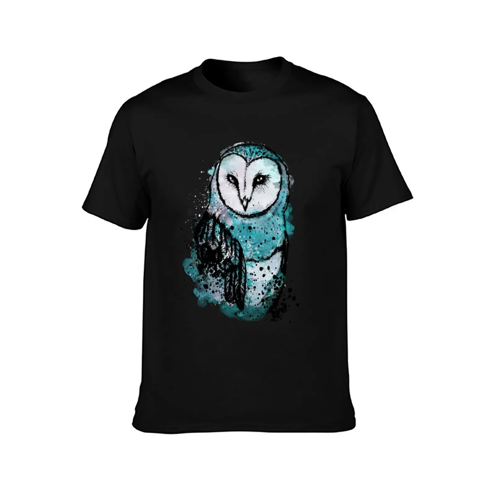Owl Tee Coloured T-Shirt All Match Basic Short Sleeve Top T-Shirt