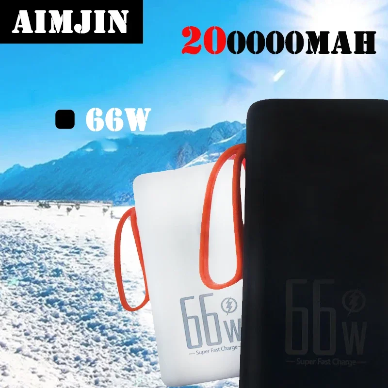 

200000mAh Power Bank 66W Super Fast Charging For iPhone 15 16 Huawei Xiaomi Samsung PD 20W External Battery Charger Powerbank