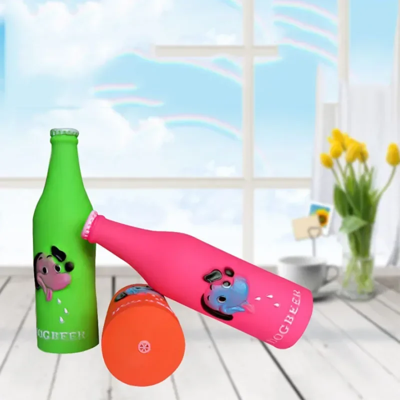 Creative Squeak เบียร์ขวดของเล่นสุนัข Puppy Interactive Chewing สัตว์เลี้ยงสุนัขของเล่นทำความสะอาดฟัน Pet Squeaker ของเล่นสุนัขขนาดใหญ่