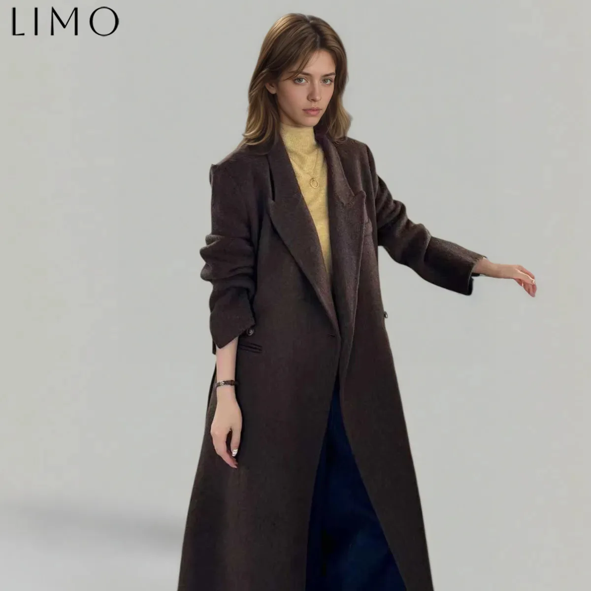 

LIMO Women's Vintage Wool Blend Coat Autumn Winter Commuting Office Outerwear Easy Wear Designer Classic for Going Out