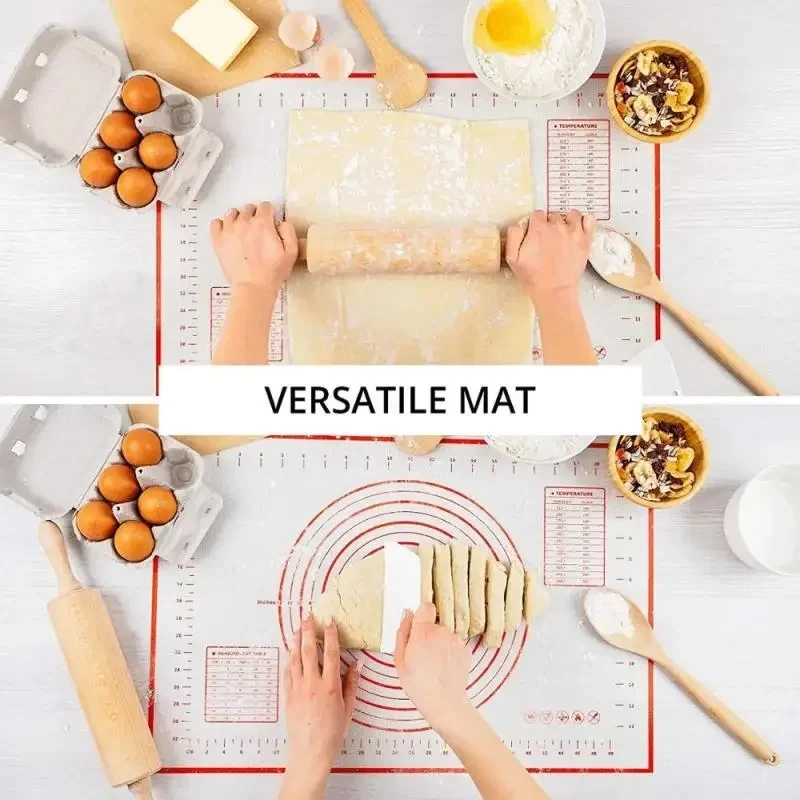 UNTIOR Oversize Silicone Baking Mat Rolling Kneading Pad Pastry Tools Crepes Pizza Dough Non-Stick Kitchen Silicone Mat