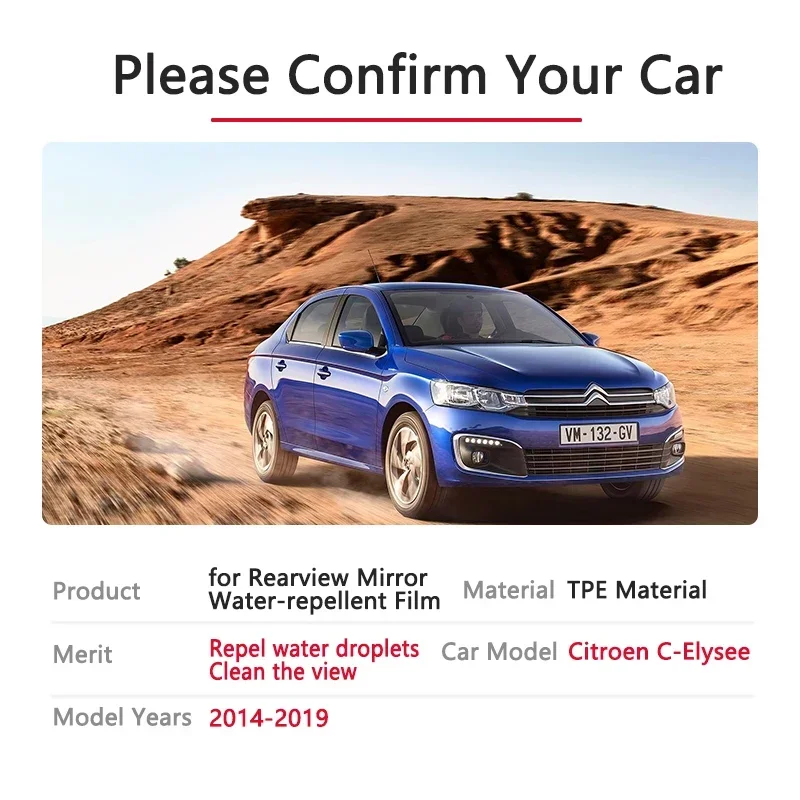 

For Citroen C-Elysee C Elysee 2014~2019 Full Cover Anti Fog Film Rainproof Rearview Mirror Films Protective Accessories