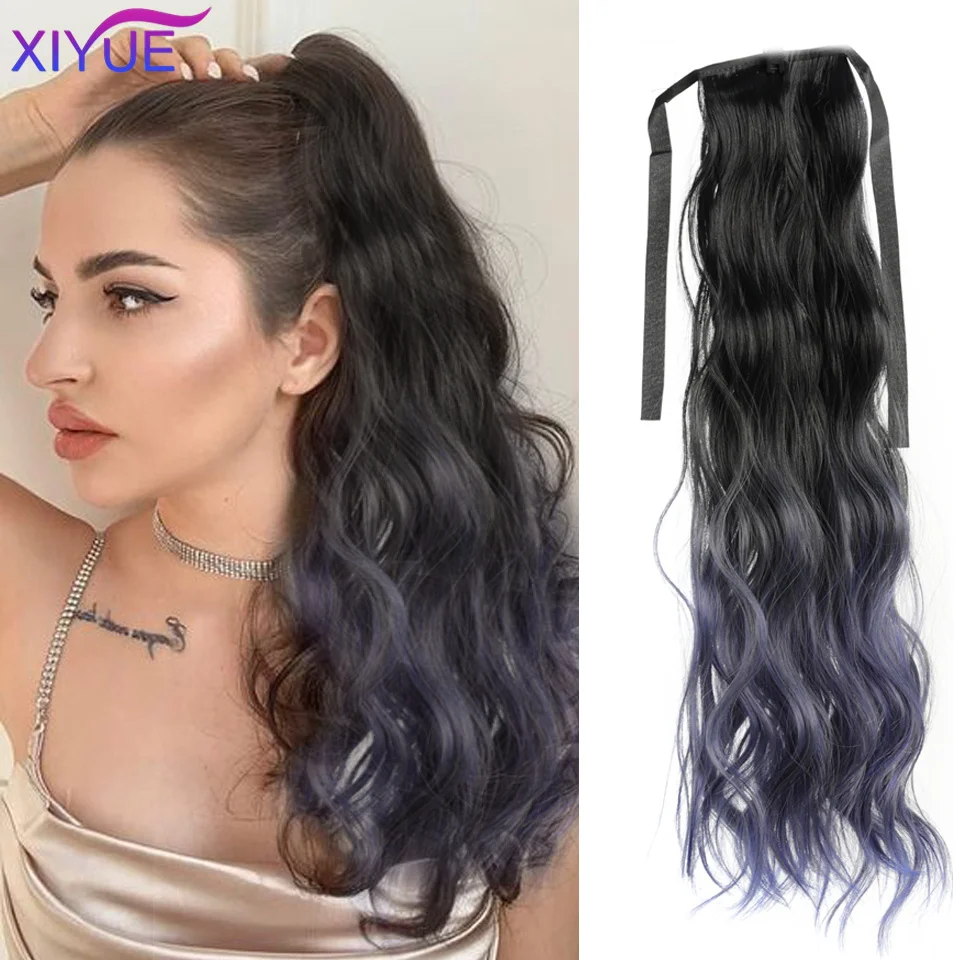 XIYUE   wig, Synthetic Hair Tail False Hair  Ponytail In Straight Clip Hairpiece With Hairpins Pony Tail Hair Extensions For