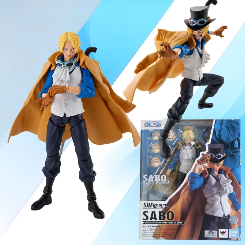 

Genuine Bandai ONE PIECE Anime Sabo Revolutionary Army Staff Chef Toys SHF Action Figure Assembly Model Gift for Kids School