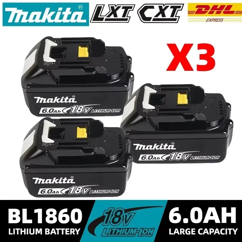 

100% original Makita 18V 6.0Ah Battery, for Makita 18V Battery BL1860 BL1830B BL1840 BL1850B, DHP487 DJV182 Power Tool