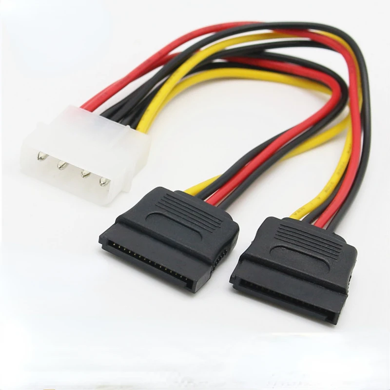 1x IDE 4 Pin Molex Male Power To 2x IDE 4 Pin Female Y Splitter Extension Adapter Connector Cable 22cm