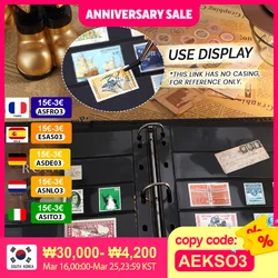 10 Sheets Stamps Pages Collector Empty Stamp Album Book 9 Hole Binder PVC Loose-leaf Inners Refill Page Stamp Storage Collection