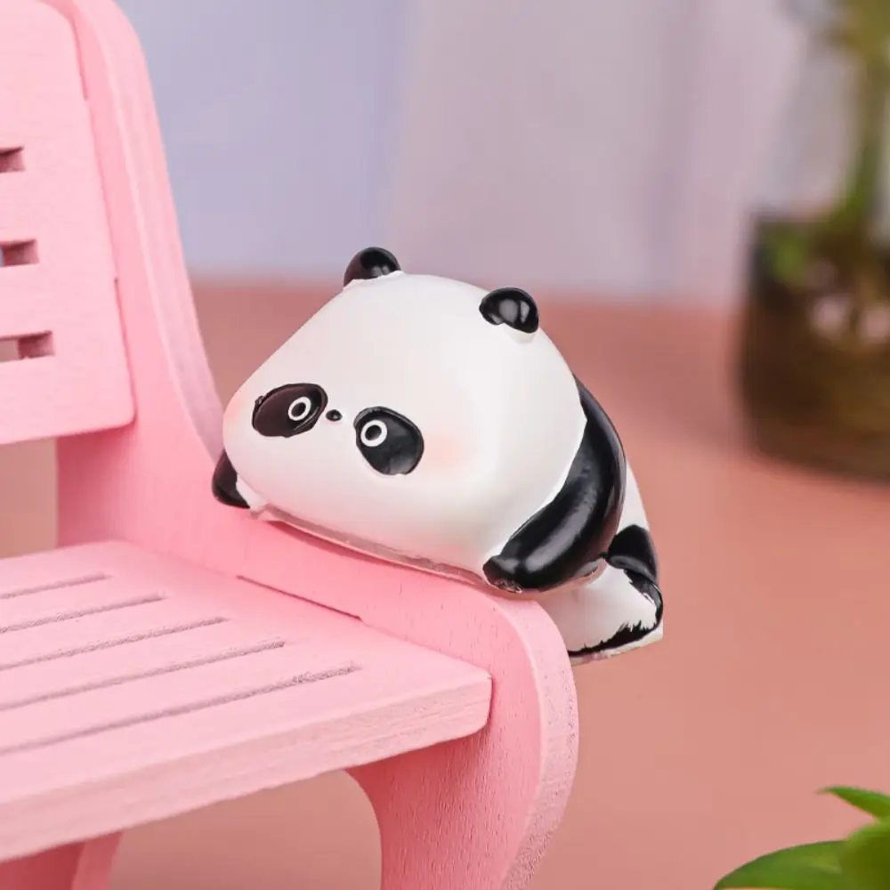 Panda porco monitor de computador decoração mesa borda telas tv pequenos animais ornamentos resina miniaturas console central estatuetas