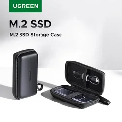 UGREEN M2 SSD Case Storage Case SSD Enclosure Bag for SSD Case Laptop Accessories EVA+PU Hard Drive Case Bag SGS Certification
