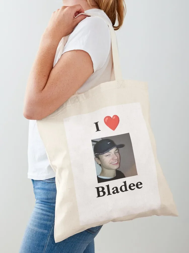 I Heart Bladee Tote Bag Canvas shoulder bag Shopper large women