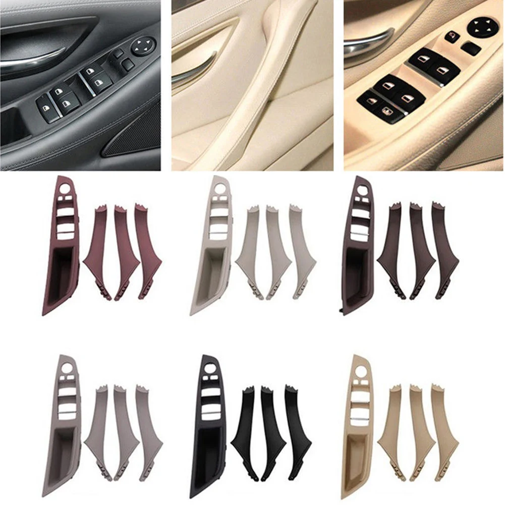 Car Door Armest Handle Panel Window Lift Switch Button Trims 4Pcs For BMW 5 Serie F10 F11 F18 2010 11 12 13 14 15 2016 2017 LHD